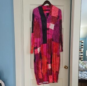 ALEMBIKA colorful Sunset Strip Cocoon Dress Size 4 (US 10-12) NWT